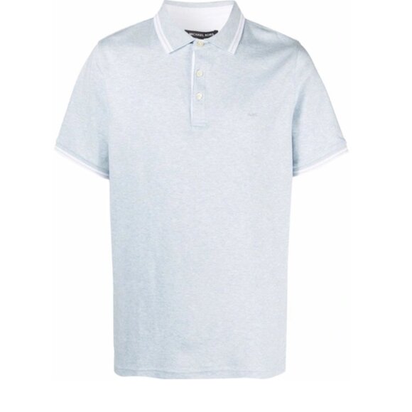 Michael Kors Other - MICHAEL KORS Men's Tipped Texture Modern Fit Polo Shirt Size S In Dusty Sky